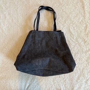 Free people reversible faux suede/canvas convertible tote